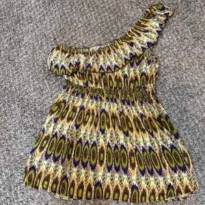 Lucie Rose One Shoulder Abstract Top Size L